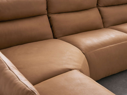 Rowland Tailored Leather Five-Piece Armless Motion Corner Sectional