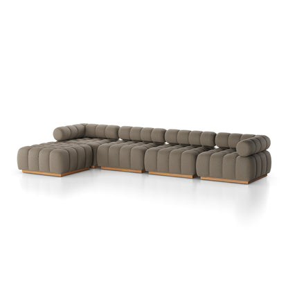 Four Hands Roma Outdoor 4-Piece Sectional with Ottoman