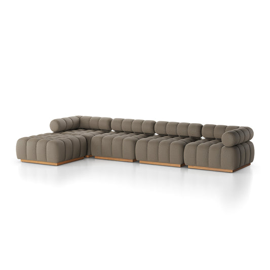 Four Hands Roma Outdoor 4-Piece Sectional with Ottoman