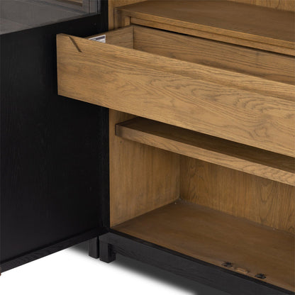 Four Hands Millie Panel and Glass Door Double Cabinet