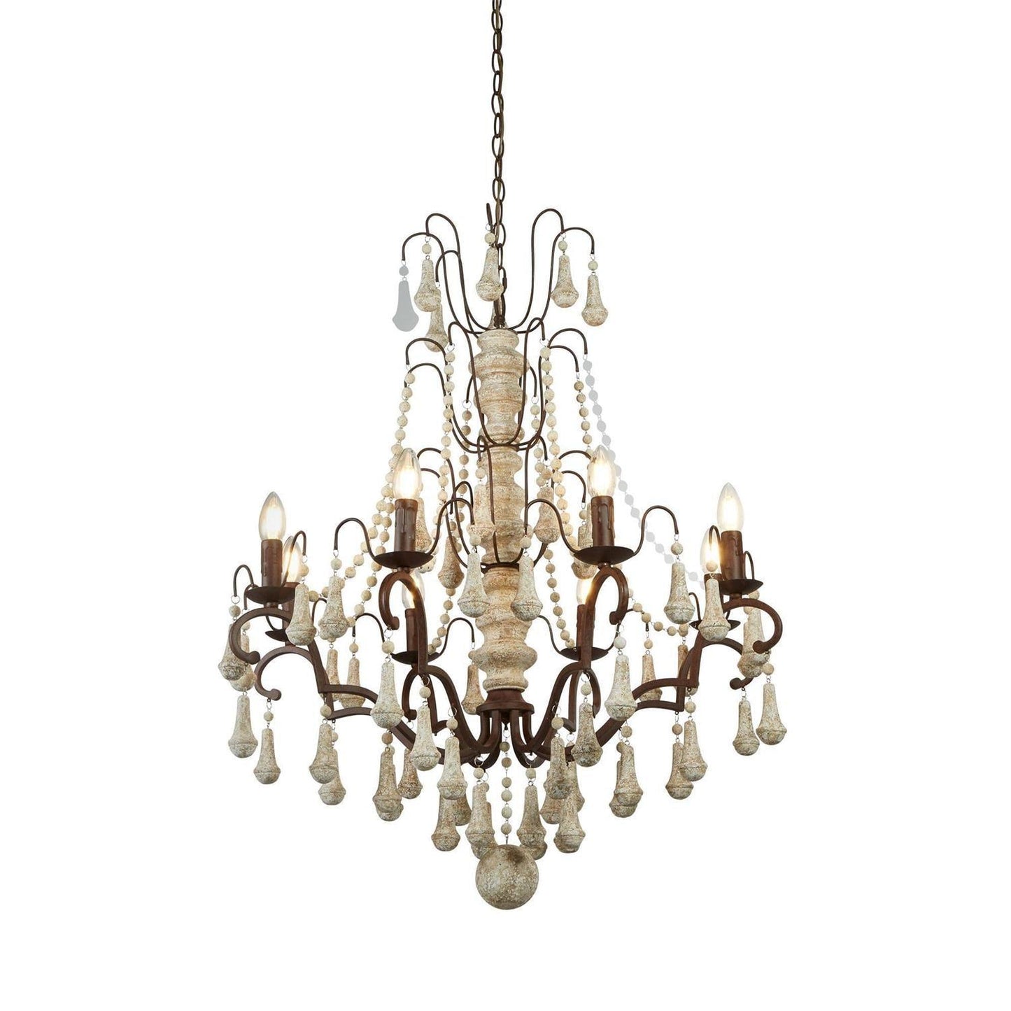 Bessie Chandelier Φ 28.3″ x H 33.3″ / Dia 72cm x H 84.5cm / Old white Chandelier