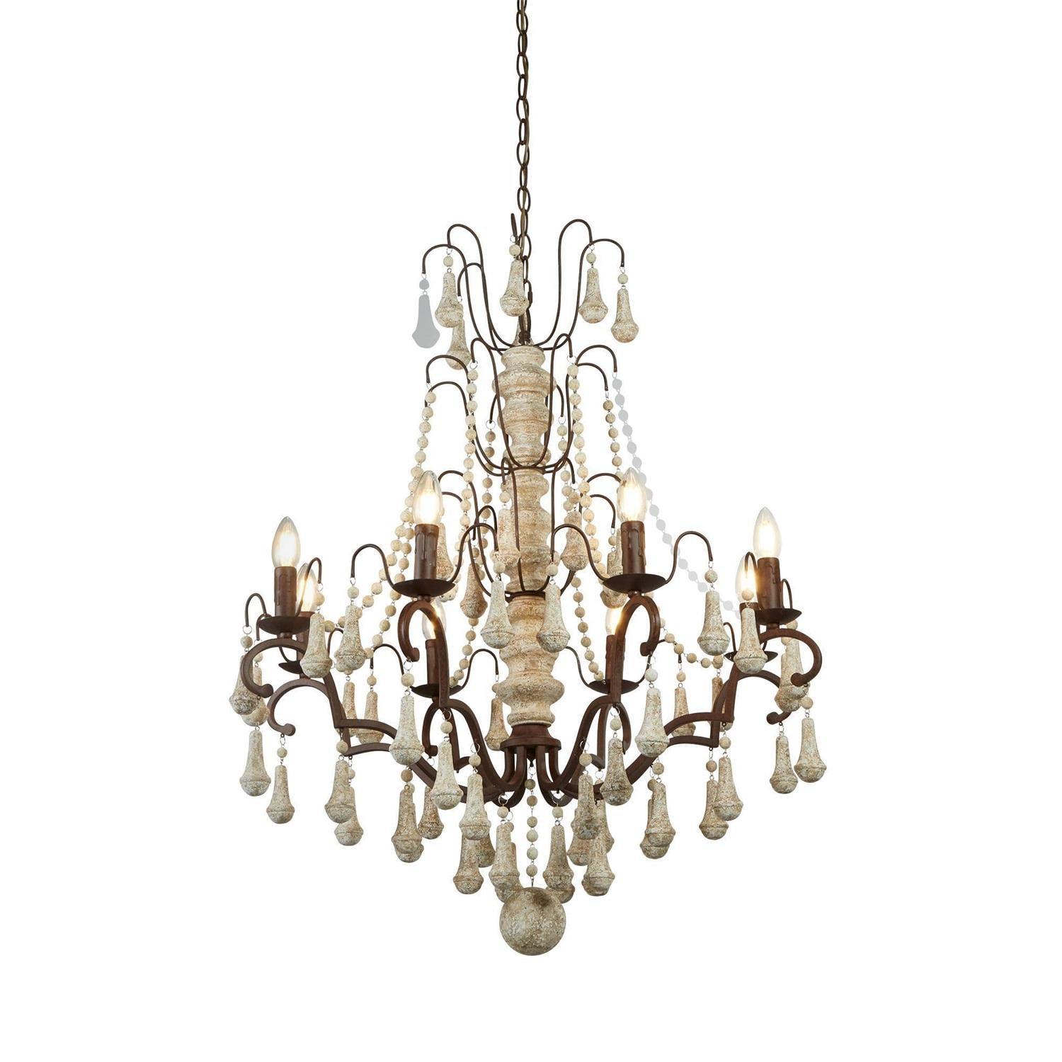 Bessie Chandelier Φ 28.3″ x H 33.3″ / Dia 72cm x H 84.5cm / Old white Chandelier