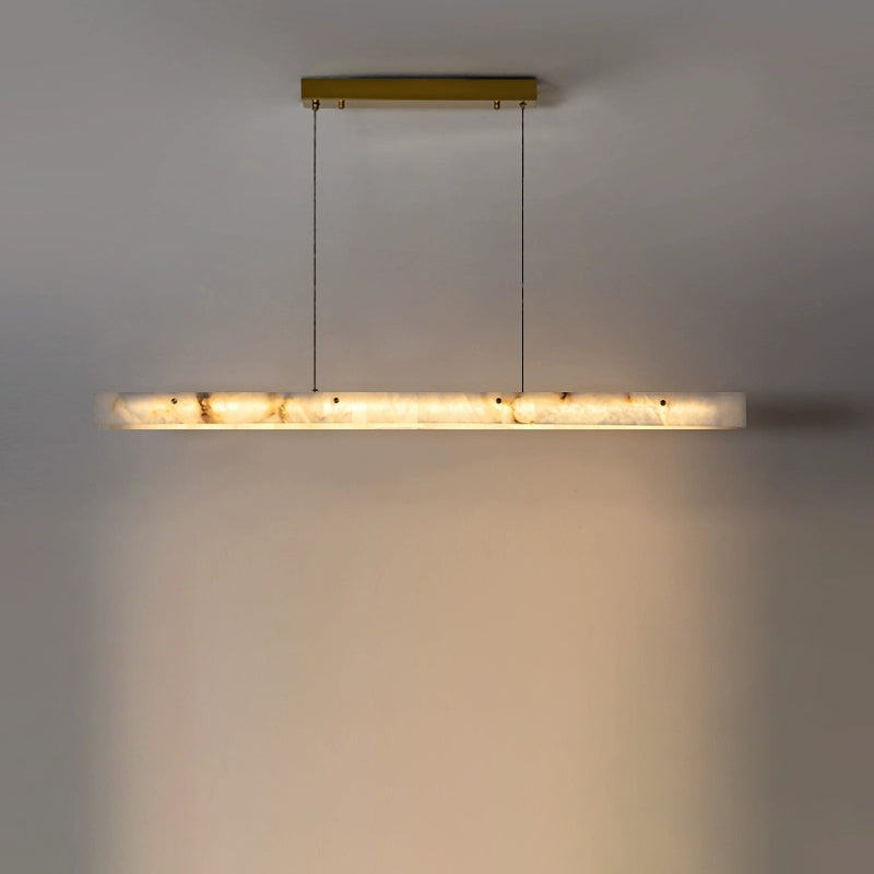 Linear Alabaster Chandelier ?39’’ / Gold / Warm White Chandelier