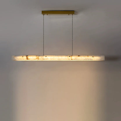Linear Alabaster Chandelier ?47’’ / Gold / Warm White Chandelier