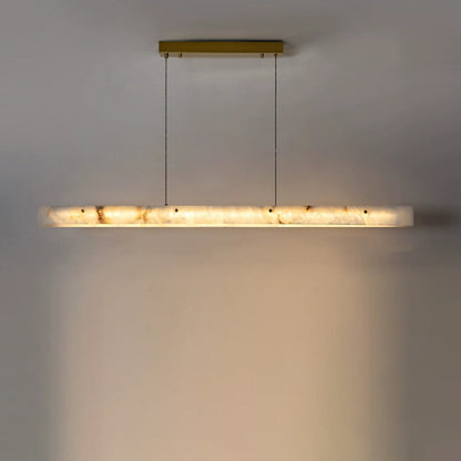 Linear Alabaster Chandelier ?59’’ / Gold / Warm White Chandelier