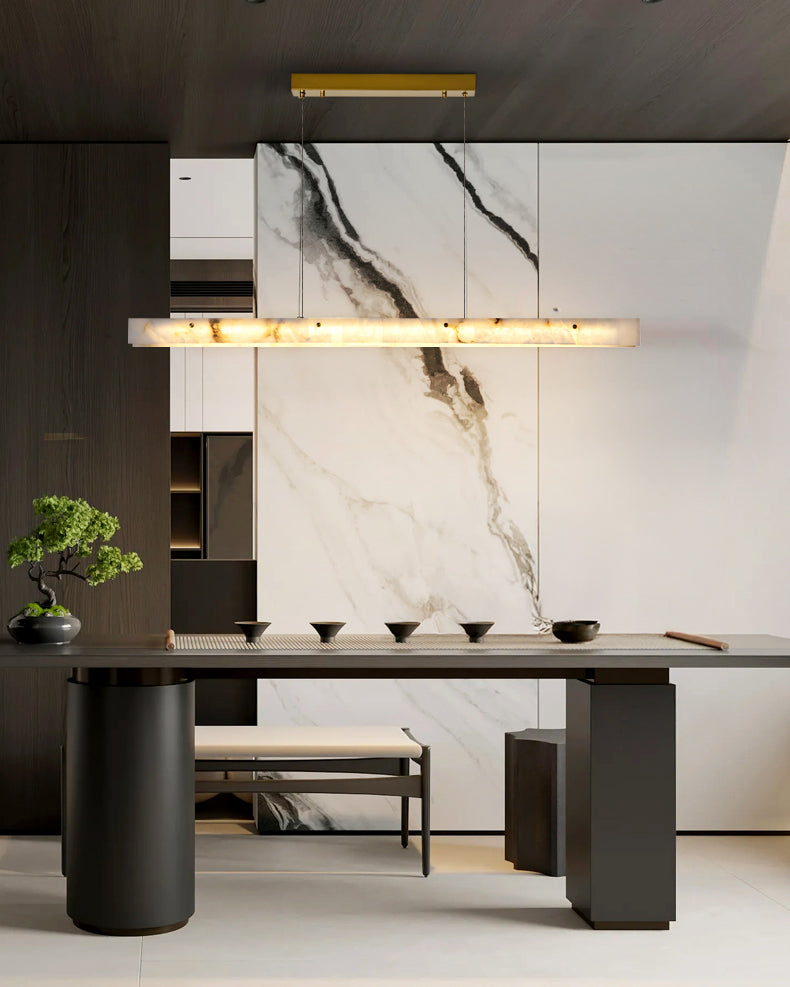 Linear Alabaster Chandelier Chandelier