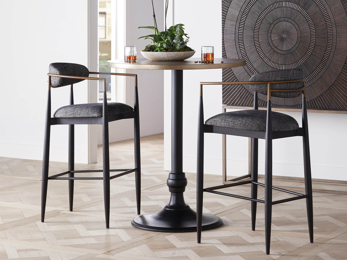 Recycled Metal Bar Table with Wade Base