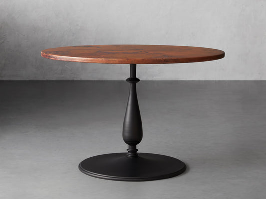 Recycled Metal Dining Table with Cleo Base