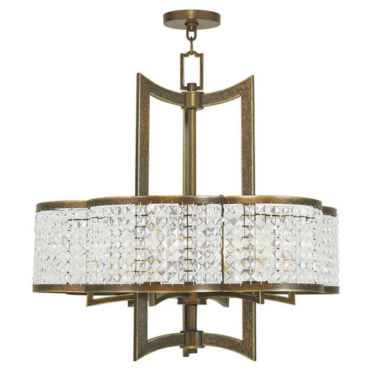 Grammercy Hand Painted Palacial Bronze 14-Inch Four-Light Pendant