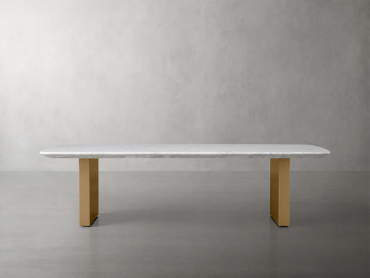 Saint Germain Stone Top Coffee Table with Brass Clement Base