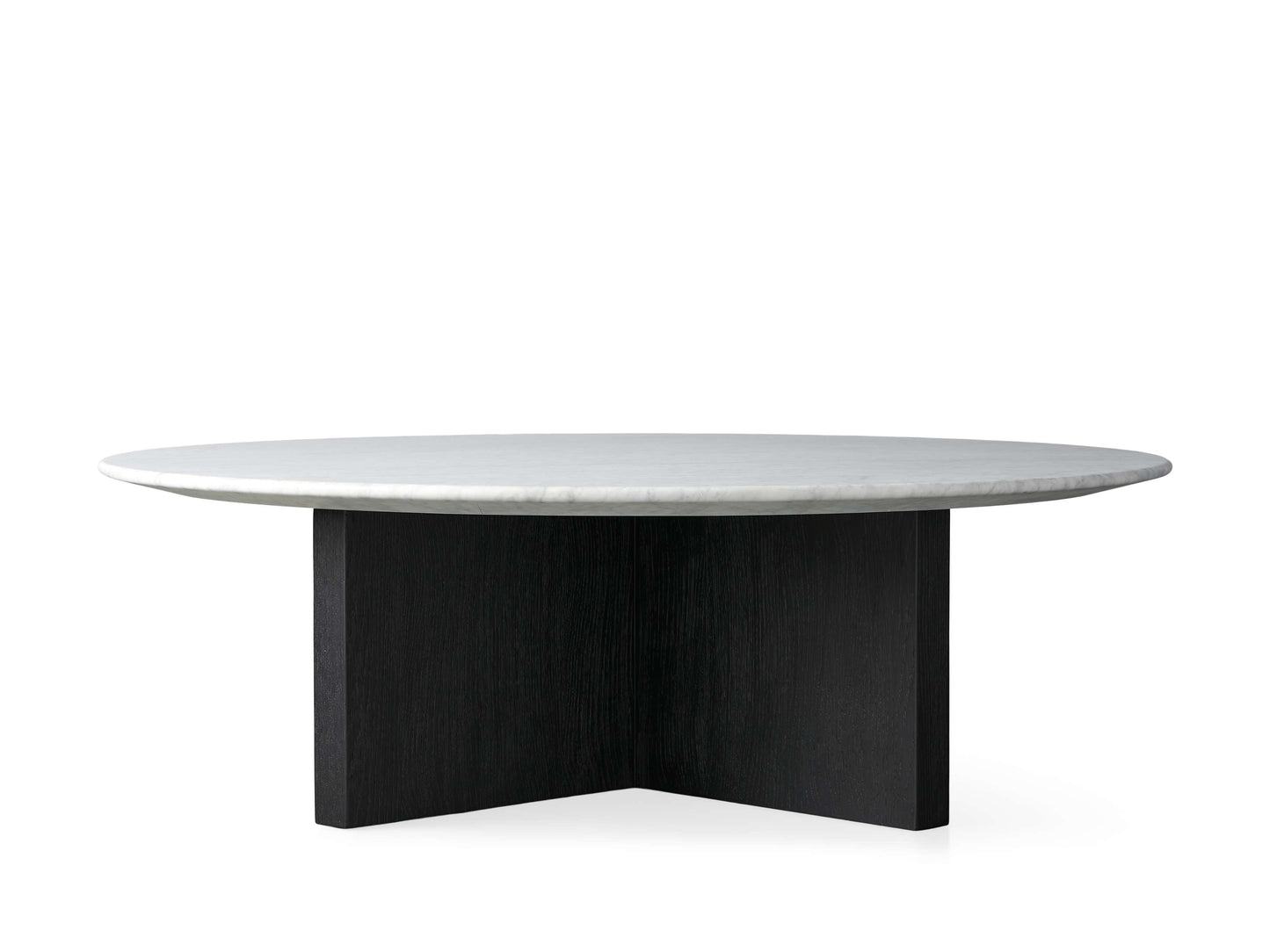 Saint Germain Round Stone Top Coffee Table with Wood Clement Base