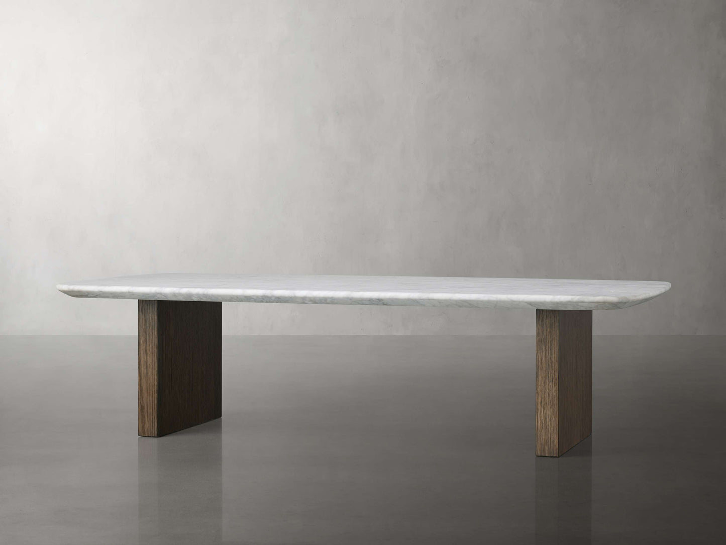 Saint Germain Stone Top Coffee Table with Wood Clement Base