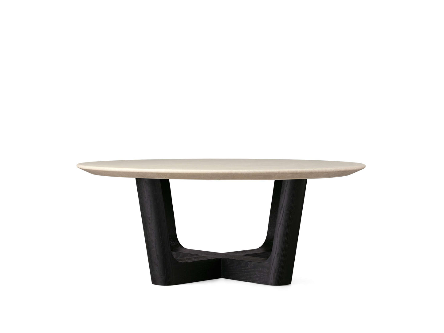 Saint Germain Round Stone Coffee Table with Rennes Base