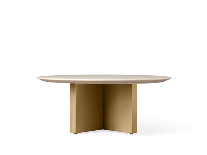 Saint Germain Round Stone Coffee Table with Clement Base