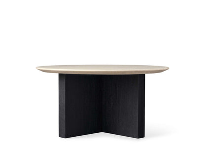 Saint Germain Round Stone Top Coffee Table with Wood Clement Base