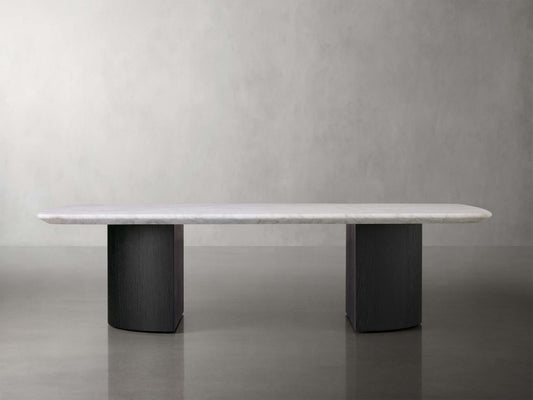 Saint Germain 72" Stone Coffee Table with Dauphine Base and Carrara Top