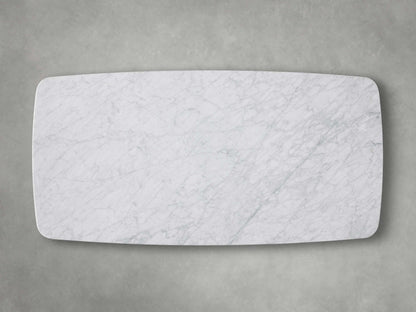 Saint Germain 72" Stone Coffee Table with Dauphine Base and Carrara Top