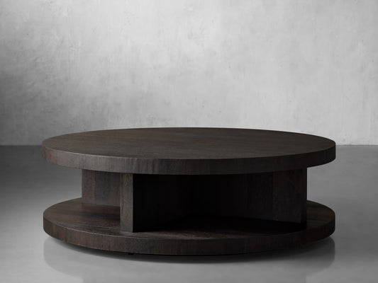 Leandro Round Coffee Table in Ebony