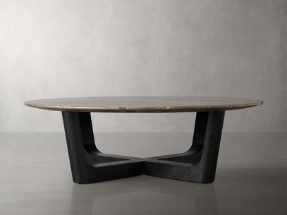 Saint Germain Round Stone Coffee Table with Rennes Base