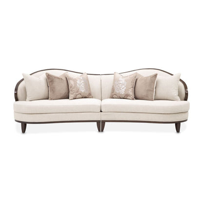 Michael Amini Camellia Field 3-Piece Chenille Sofa - Linen/Warm Pecan