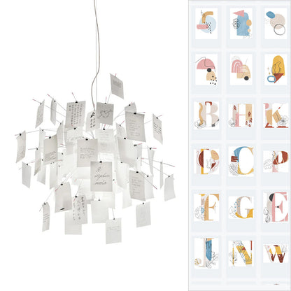 Paper Chandelier Dia 23.6″ x H 23.6″ / Colorful Art Chandelier