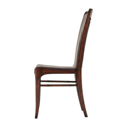 Theodore Alexander Leather Sling Mahogany Dining Chair - Set of 2
