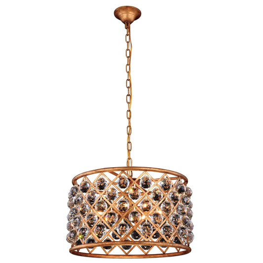 Madison Golden Iron 20-Inch Six-Light Pendant with Faceted Crystal