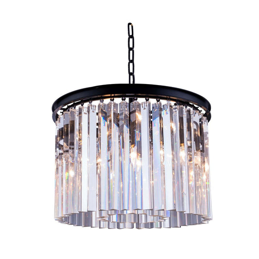 Sydney Mocha Brown Six-Light Pendant with Royal Cut Clear Crystals