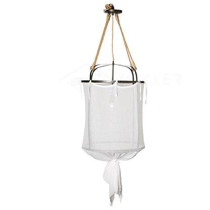 Provence Linen Pendant Light ? 13.8″ x H 19.7″ / Dia 35cm x H 50cm / Black & White Pendant light