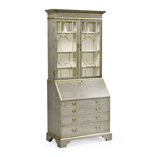 Jonathan Charles Buckingham Georgian Grey & Gilded Secretary Cabinet (492260-PBG)