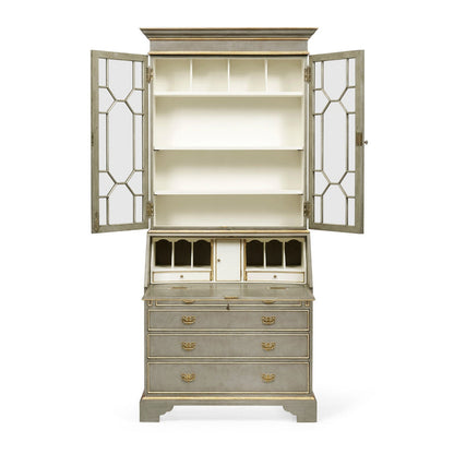 Jonathan Charles Buckingham Georgian Grey & Gilded Secretary Cabinet (492260-PBG)