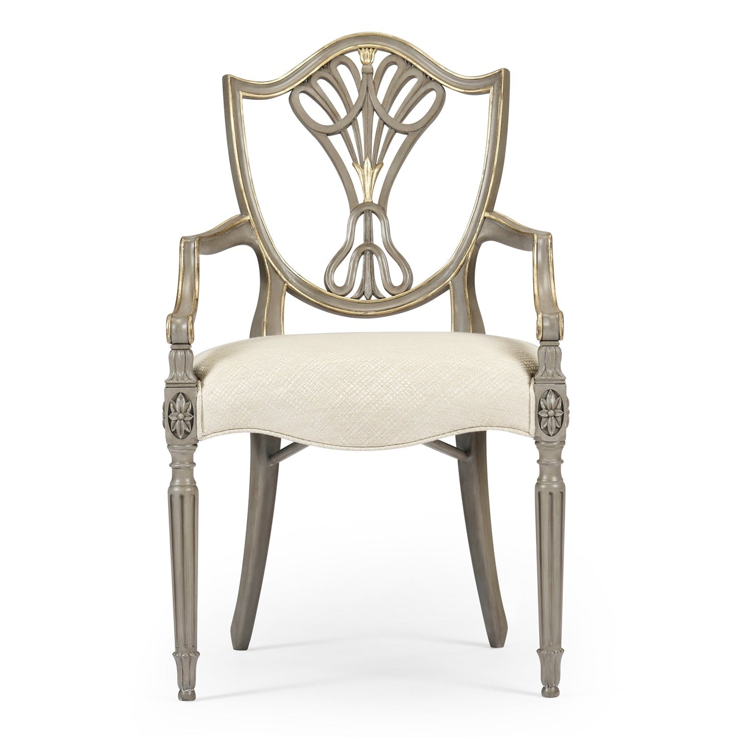 Jonathan Charles Buckingham Gilded Dining Armchair (495819-AC-PBG-F200) - Set of 2