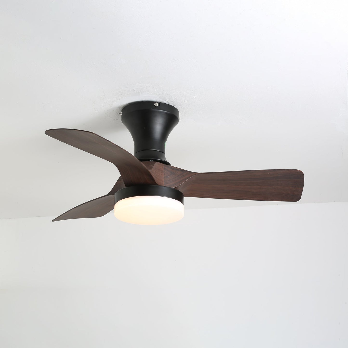 Brisa Ceiling Fan Light Walnut Wood Grain & Black: ? 31.5″ x H 11.0″ / Three-color Changing Light 1001 Ceiling fan light