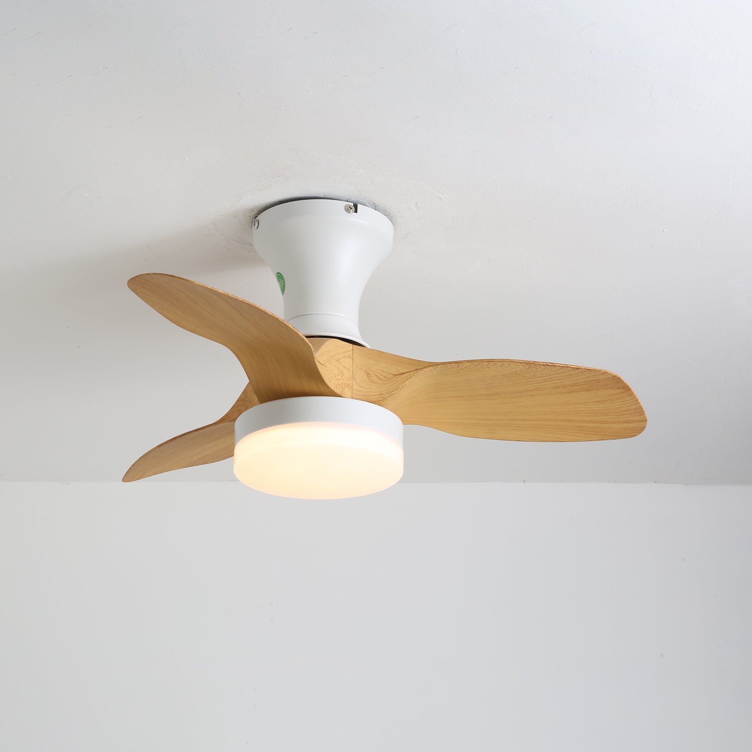Brisa Ceiling Fan Light Wood Grain & White: ? 27.6″ x H 11.0″ / Three-color Changing Light 1001 Ceiling fan light