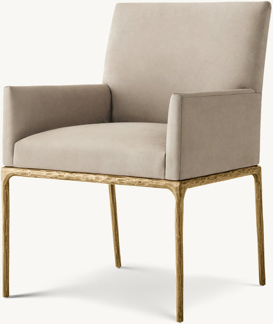 Thaddeus Track Leather Dining Armchair