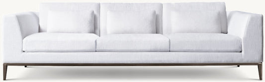 Italia Taper Arm 3-Cushion Sofa - Metal Base