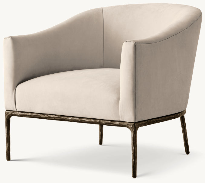 Thaddeus Barrelback Slope Arm Leather Chair