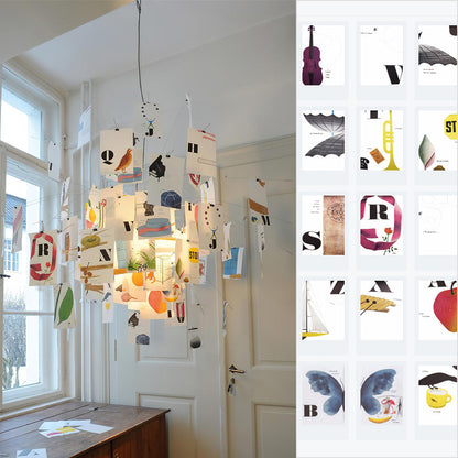 Paper Chandelier Dia 23.6″ x H 23.6″ / ABC Theme Chandelier