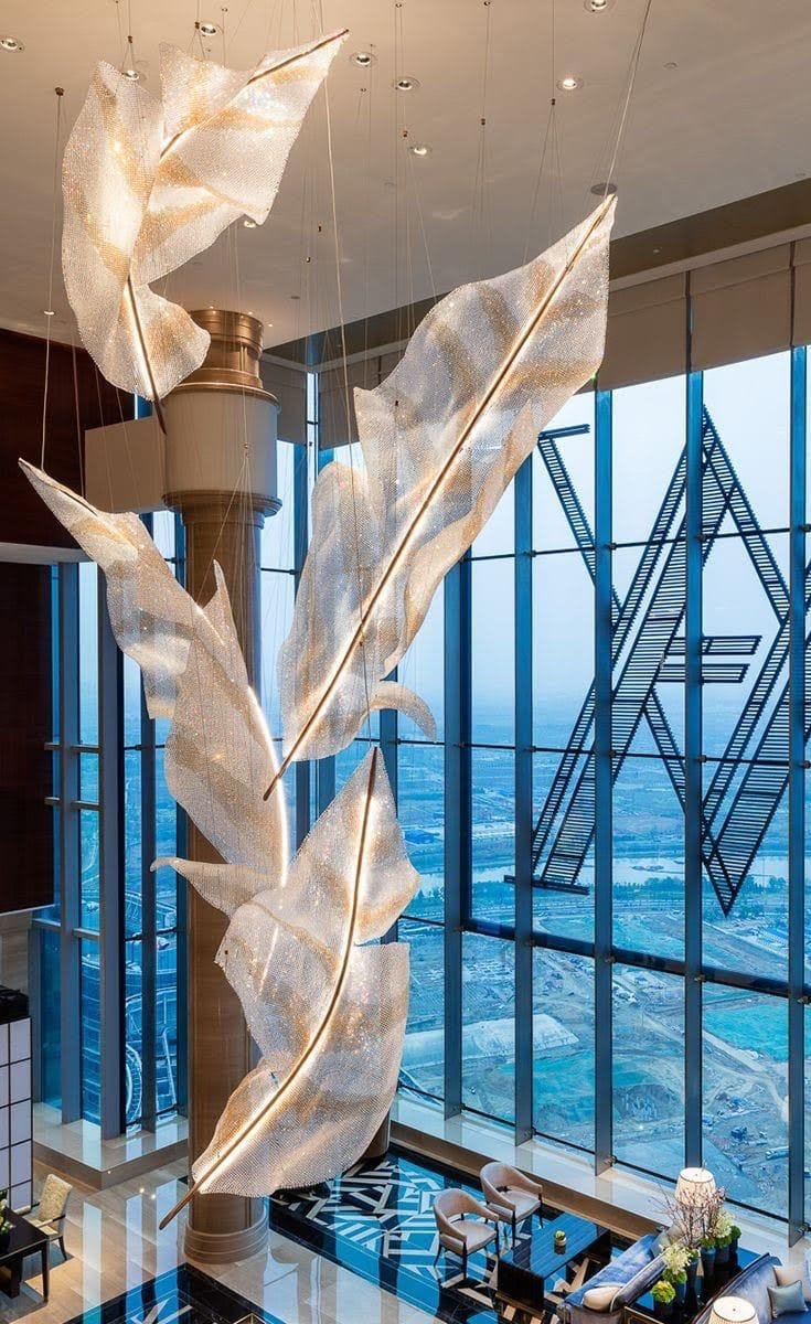 Falling Leaves Glass Chandelier Chandelier