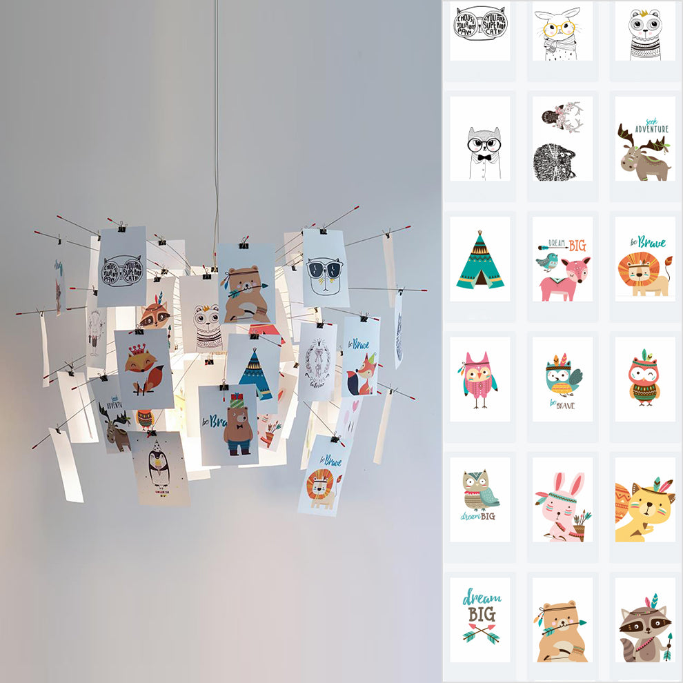 Paper Chandelier Dia 23.6″ x H 23.6″ / Childlike Theme Chandelier