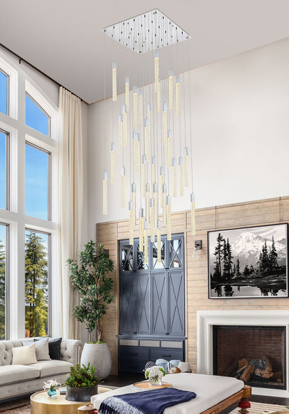 Weston 42" Wide Chrome 36-Light LED Multi Light Pendant