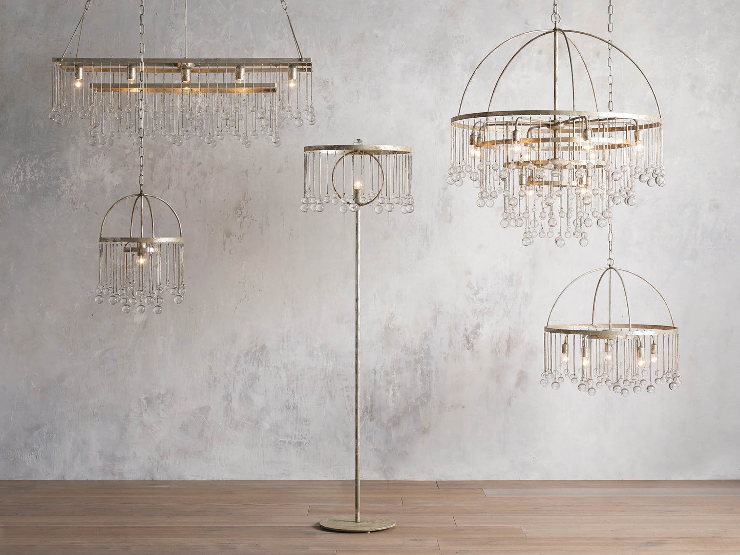 Aubrey Round Chandelier in Silver