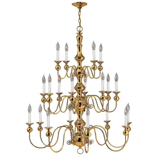 Brass Twenty-Light Chandelier