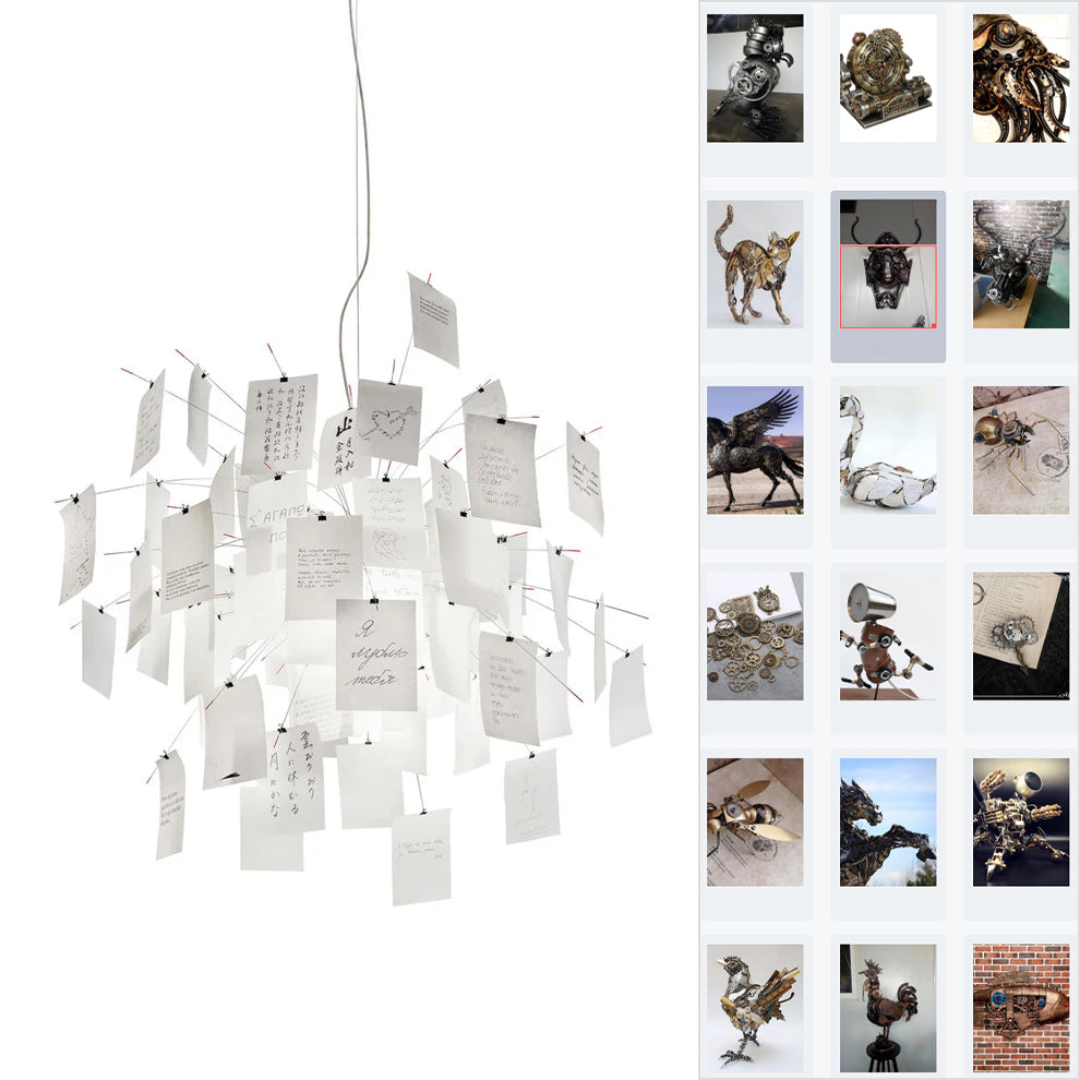 Paper Chandelier Dia 23.6″ x H 23.6″ / Punk Theme Chandelier