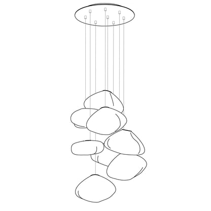 Blown Glass Mesh Pendant Light 8heads Dia 20cm Round canopy / Transparent glass 1001 Pendant light