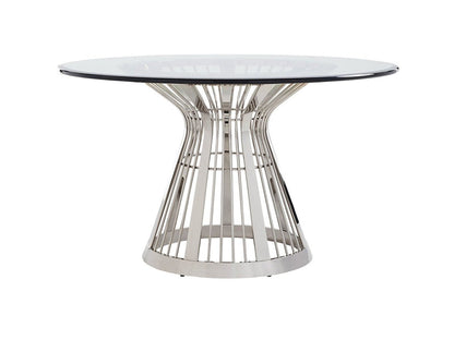 Lexington Ariana Riviera Stainless Dining Table with Glass Top