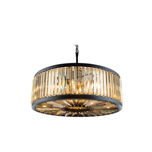 Chelsea Mocha Brown Thirty-Five-Inch Pendant with Golden Teak Crystals