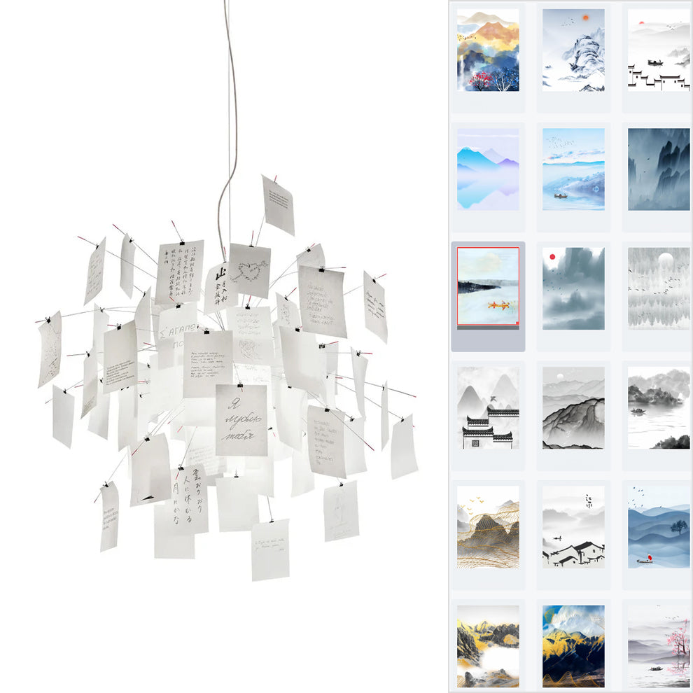 Paper Chandelier Dia 23.6″ x H 23.6″ / lnk Painting Chandelier