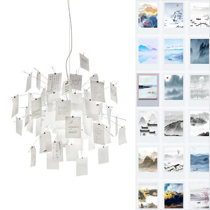 Paper Chandelier Dia 23.6″ x H 23.6″ / lnk Painting Chandelier