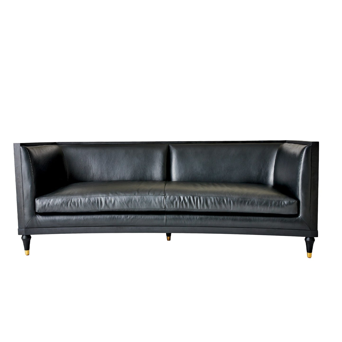 Global Views Arc Sofa-Black Leather